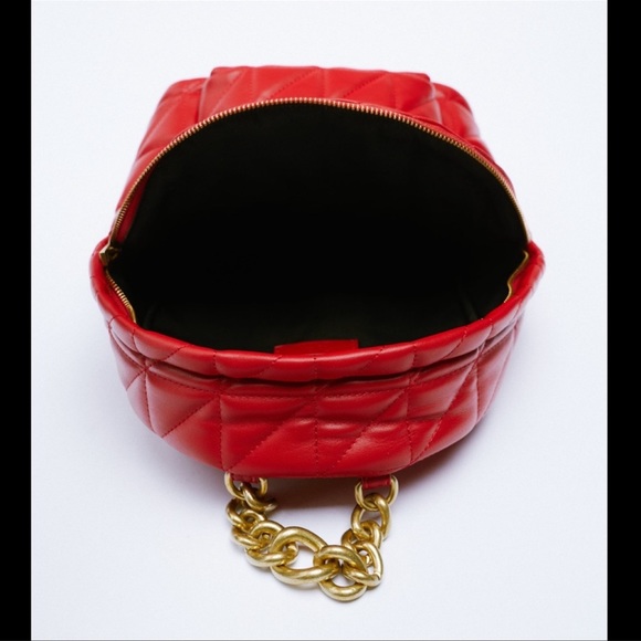 ZARA QUILTED BACKPACK WITH LUG SOLE CHAINS | NWT - Picture 4 of 6